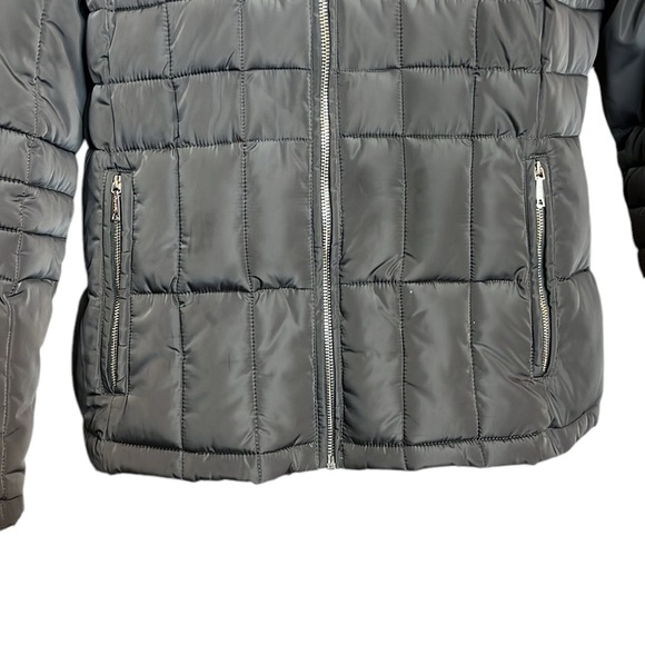 Calvin Klein quilted puffer gray  jacket with hood S - Picture 4 of 12